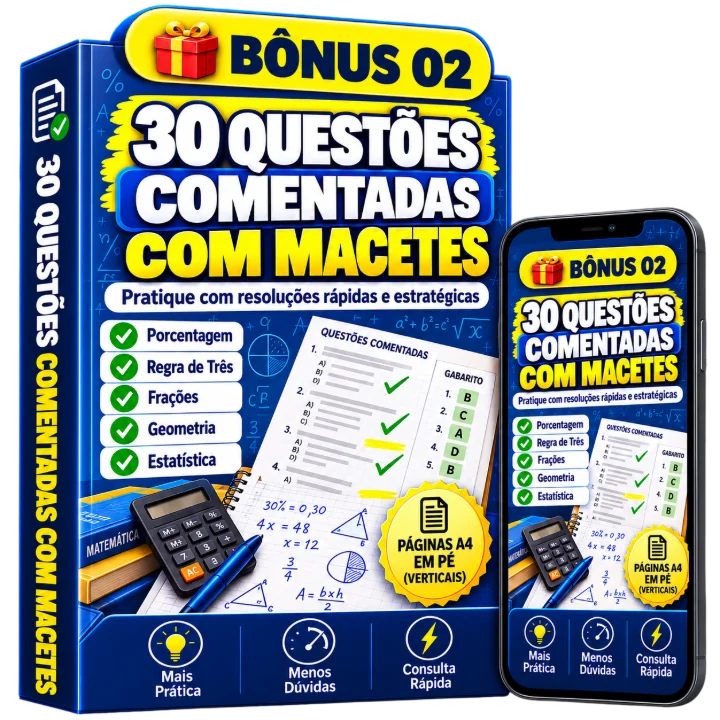 Mockup Bônus 2: 30 Questões Comentadas com Macetes